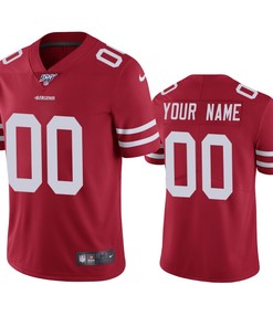 San Francisco 49ers Custom Scarlet 100th Season Vapor Limited Jersey - Robokeg