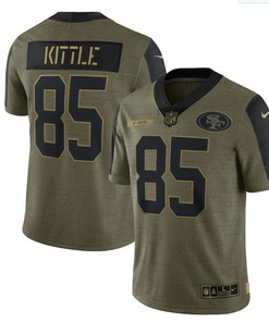 San Francisco 49ers George Kittle 85 Nfl Olive 2021 Salute To Service Player Men Jersey For 49ers Fans - Robokeg