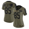 San Francisco 49ers George Kittle 85 Nfl Olive 2021 Salute To Service Retired Player Women Jersey For 49ers Fans - Robokeg