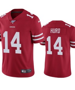 San Francisco 49ers Jalen Hurd Scarlet 100th Season Vapor Limited Jersey - Robokeg