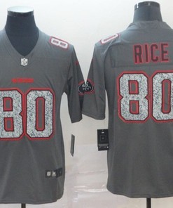 San Francisco 49ers Jerry Rice #80 2020 Nfl Grey Jersey Jersey - Robokeg