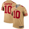 San Francisco 49ers Jimmy Garoppolo #10 2020 Nfl Golden Jersey Jersey - Robokeg