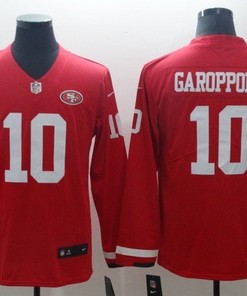 San Francisco 49ers Jimmy Garoppolo #10 2020 Nfl Red Long Sleeve Jersey Jersey - Robokeg