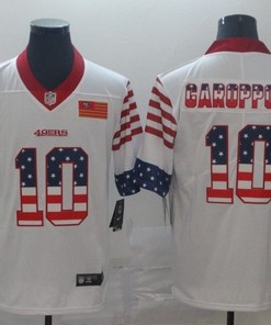 San Francisco 49ers Jimmy Garoppolo #10 American Flag 2020 Nfl White Jersey Jersey - Robokeg