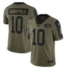 San Francisco 49ers Jimmy Garoppolo 10 Nfl Olive 2021 Salute To Service Retired Player Men Jersey For 49ers Fans - Robokeg