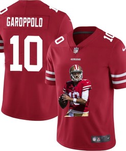 San Francisco 49ers Jimmy Garoppolo #10 Nfl Portrait Brandedition Red Jersey - Robokeg