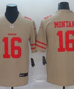 San Francisco 49ers Joe Montana #16 2020 Nfl Golden Jersey Jersey - Robokeg