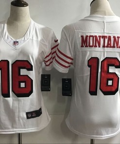 San Francisco 49ers Joe Montana #16 2020 Nfl White Womens Jersey Jersey - Robokeg