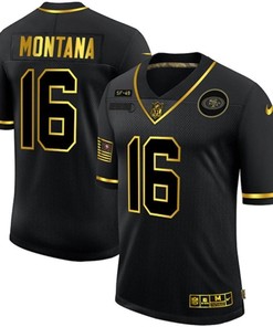 San Francisco 49ers Joe Montana #16 Nfl 2020 Black Jersey - Robokeg