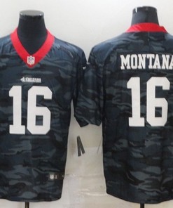 San Francisco 49ers Joe Montana #16 Nfl 2020 Camo Black Jersey - Robokeg
