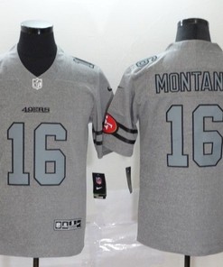 San Francisco 49ers Joe Montana #16 Nfl 2020 Grey Jersey - Robokeg