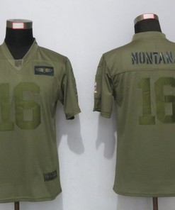 San Francisco 49ers Joe Montana #16 Nfl 2020 Moss Green Jersey - Robokeg