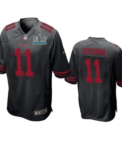 San Francisco 49ers Marquise Goodwin Black Super Bowl Liv Game Jersey - Robokeg