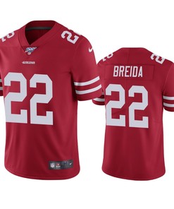 San Francisco 49ers Matt Breida Scarlet 100th Season Vapor Limited Jersey - Robokeg