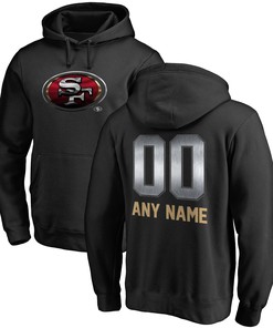 San Francisco 49ers Nfl Pro Line By Branded Personalized Midnight Mascot Pullover Hoodie - Black - Robokeg