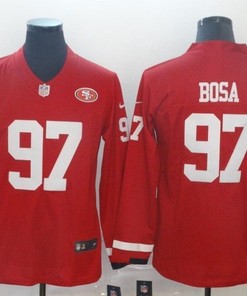 San Francisco 49ers Nick Bosa #97 2020 Nfl Red Long Sleeve Jersey Jersey - Robokeg