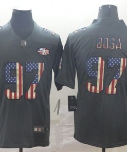 San Francisco 49ers Nick Bosa #97 American Flag 2020 Nfl Black Jersey Jersey - Robokeg