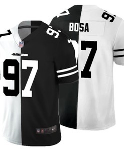 San Francisco 49ers Nick Bosa #97 Nfl 2020 Black And White Jersey - Robokeg