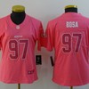 San Francisco 49ers Nick Bosa #97 Nfl 2020 Dark Pink Womens Jersey - Robokeg