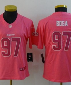 San Francisco 49ers Nick Bosa #97 Nfl 2020 Dark Pink Womens Jersey - Robokeg