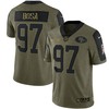 San Francisco 49ers Nick Bosa 97 Nfl Olive 2021 Salute To Service Retired Player Men Jersey For 49ers Fans - Robokeg