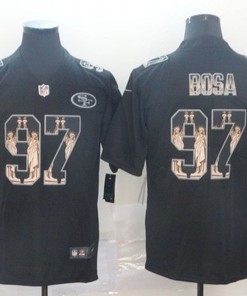 San Francisco 49ers Nick Bosa #97 Statue Of Liberty 2020 Nfl Black Jersey Jersey - Robokeg