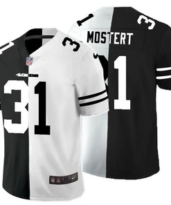 San Francisco 49ers Raheem Mostert #31 Nfl 2020 Black And White Jersey - Robokeg