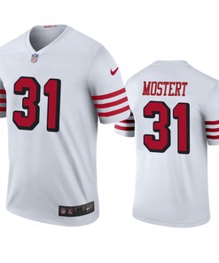 San Francisco 49ers Raheem Mostert White Color Rush Legend Jersey - Robokeg