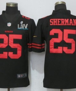 San Francisco 49ers Richard Sherman #25 2020 Nfl Black Jersey Jersey - Robokeg