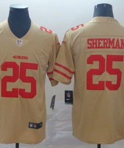 San Francisco 49ers Richard Sherman #25 2020 Nfl Golden Jersey Jersey - Robokeg