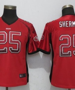 San Francisco 49ers Richard Sherman #25 2020 Nfl Red Jersey Jersey - Robokeg