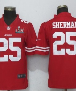 San Francisco 49ers Richard Sherman #25 2020 Nfl Red Jersey Jersey - Robokeg