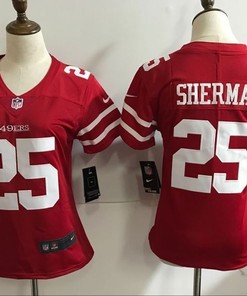 San Francisco 49ers Richard Sherman #25 2020 Nfl Red Womens Jersey Jersey - Robokeg