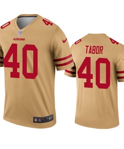 San Francisco 49ers Teez Tabor Gold Inverted Legend Jersey - Robokeg