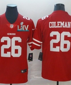 San Francisco 49ers Tevin Coleman #26 2020 Nfl Red Jersey Jersey - Robokeg