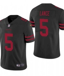 San Francisco 49ers Trey Lance #5 2021 Draft Nfl Black Jersey For Fans - Robokeg