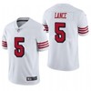 San Francisco 49ers Trey Lance #5 2021 Draft Nfl White Jersey For Fans - Robokeg