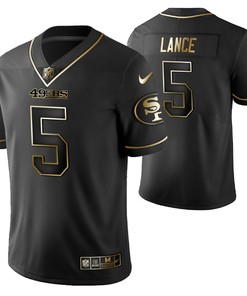 San Francisco 49ers Trey Lance 5 2021 Nfl Golden Brandedition Black Jersey Gift For 49ers Fans - Robokeg