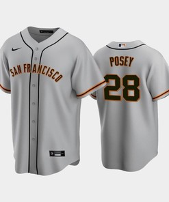 San Francisco Giants 28 Buster Posey Gray Road Jersey - Robokeg