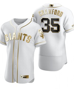San Francisco Giants #35 On Crawford Mlb Golden Brandedition White Jersey Gift For Giants Fans - Robokeg