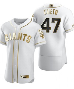 San Francisco Giants #47 Johnny Cueto Mlb Golden Brandedition White Jersey Gift For Giants Fans - Robokeg