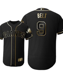 San Francisco Giants #9 On Belt Mlb 2019 Golden Brandedition Black Jersey Gift For Giants Fans - Robokeg