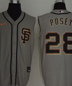 San Francisco Giants Buster Posey 28 2020 Mlb Grey Jersey - Robokeg