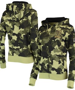 San Francisco Giants New Era Womens 2022 Mlb Armed Forces Day Camo Full-zip Hoodie - Green - Robokeg