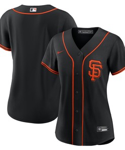 San Francisco Giants Womens Alternate Replica Team Jersey - Black Mlb - Robokeg