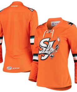 San Jose Barracuda Ccm Womens Premier Alternate Jersey - Orange Nhl - Robokeg