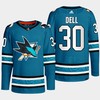 San Jose Sharks Aaron Dell 30 Teal Primegreen 2022-23 Home Jersey - Robokeg