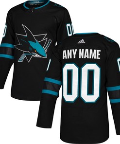 San Jose Sharks Adidas Alternate Authentic Custom Jersey - Black Custom Jerseys Nhl - Robokeg