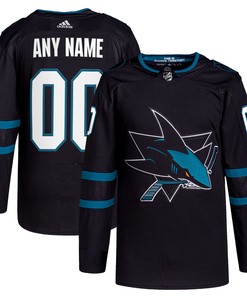 San Jose Sharks Adidas Alternate Primegreen Authentic Pro Custom Jersey Black Custom Jerseys Nhl - Robokeg