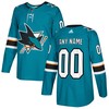 San Jose Sharks Adidas Authentic Custom Jersey Teal Custom Jerseys Nhl - Robokeg